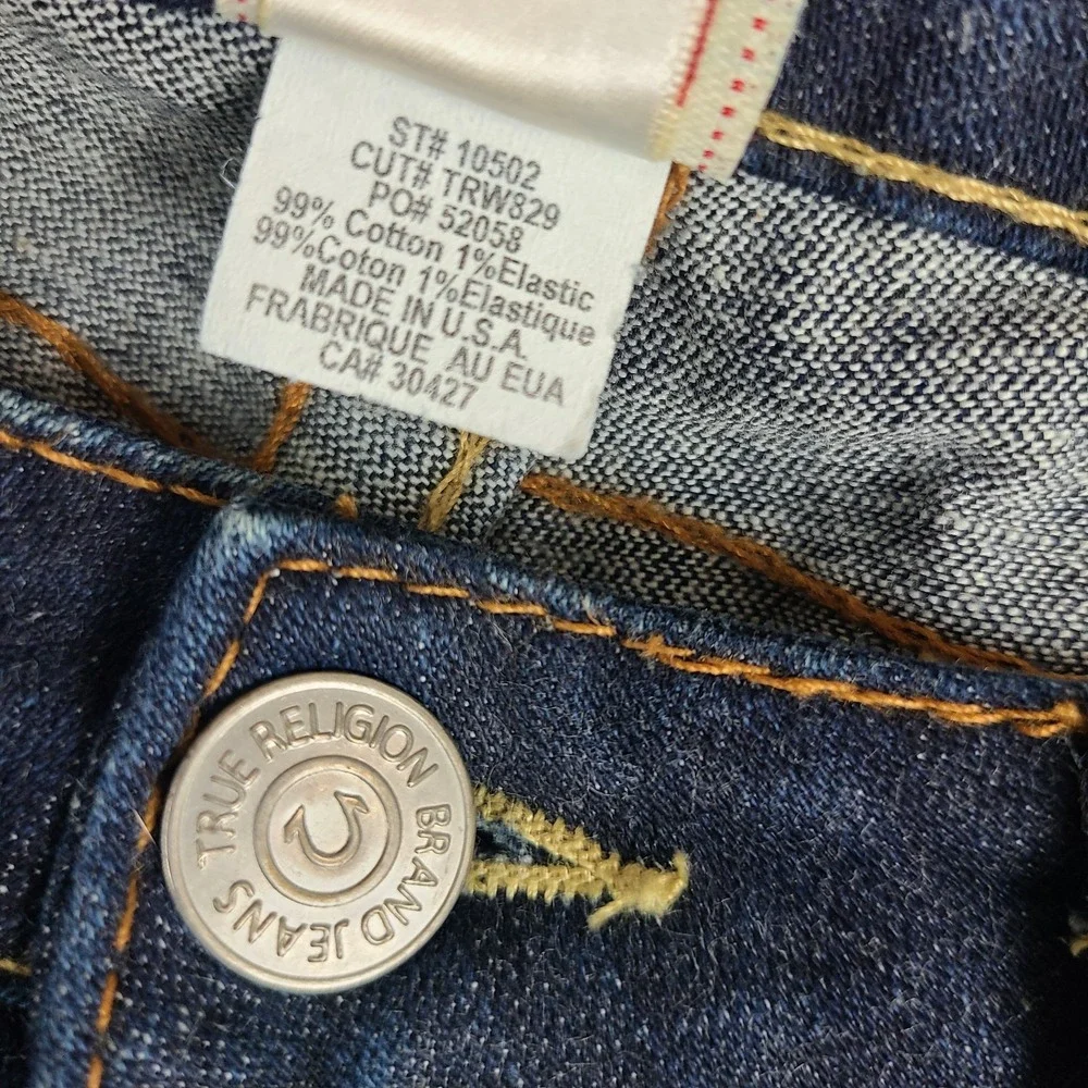 True Religion Jeans Womens 32x34 Blue Johnny Boot Cut Dark Wash Denim